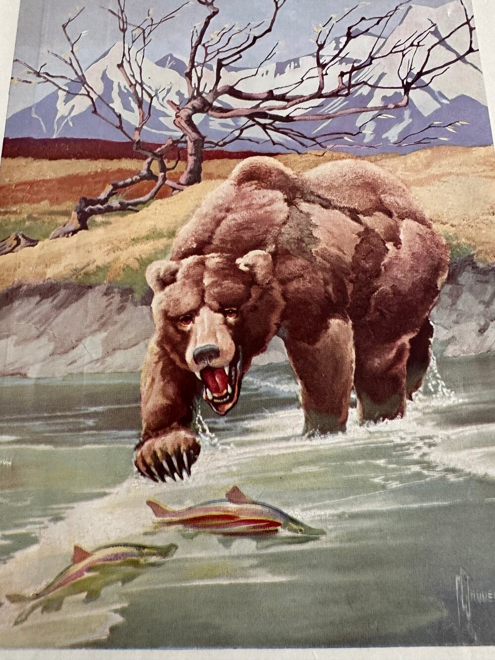 The Alaska Brown Bear by Francis Lee Jaques Wildlife Art Print ~ 260509-WH 173